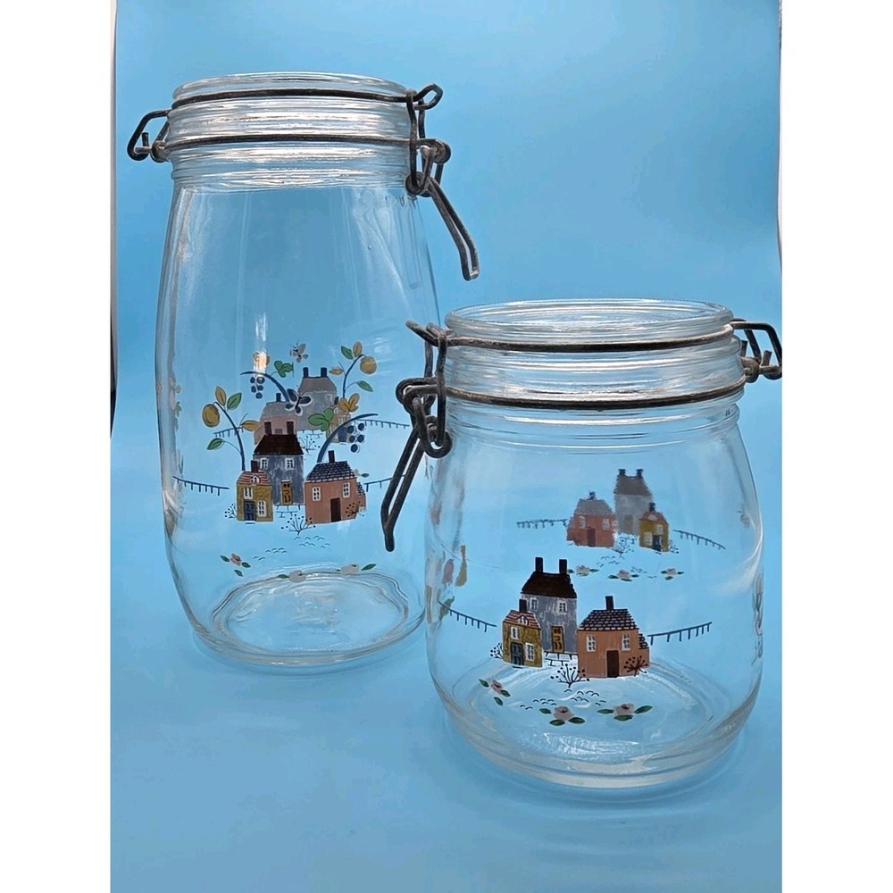 Vintage Heartland Collection Storage Canisters Lot Of 2 Airtight Seal